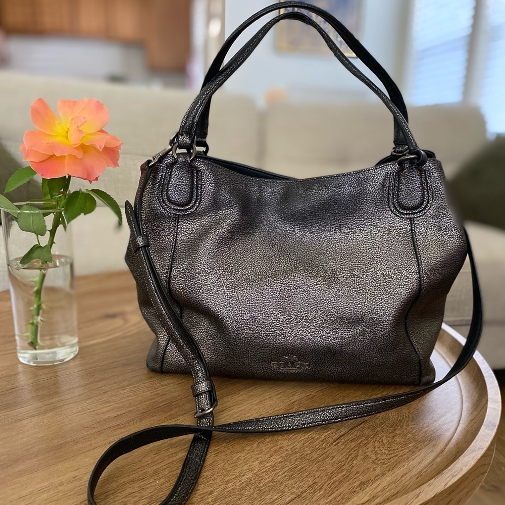 Coach Edie Gunmetal Shoulder Bag